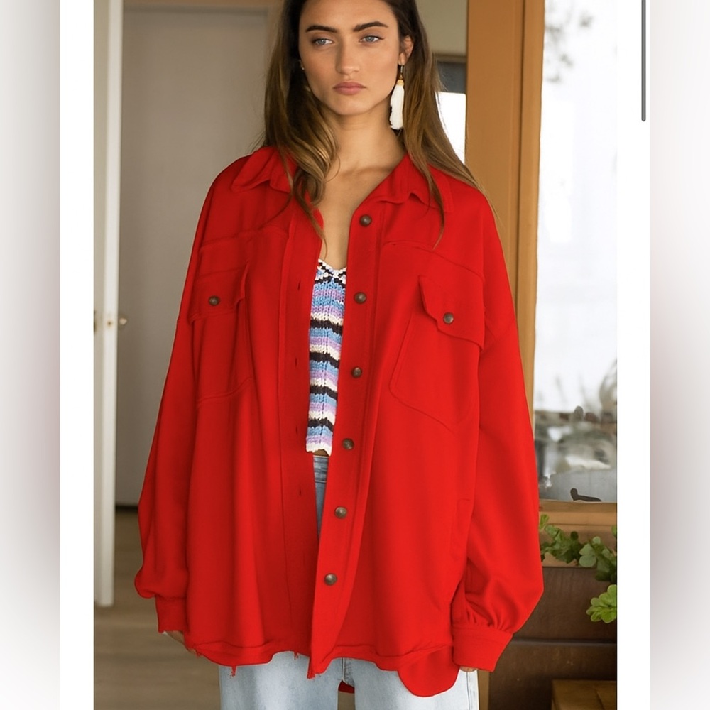POL Women's Utility Jacket in Red